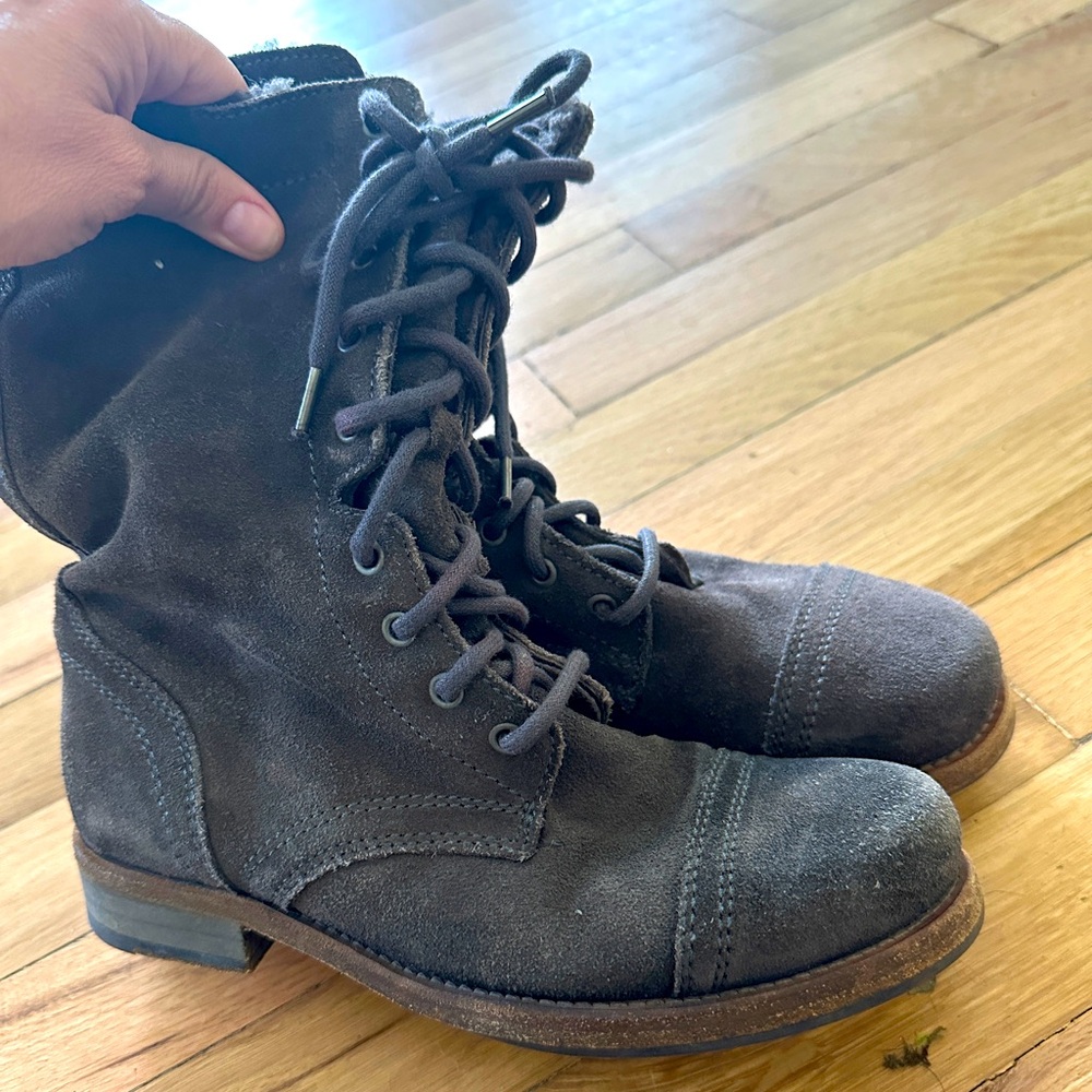 All Saints dark grey suede military boots - 36 - 6